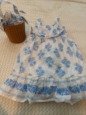 Haute Hippie White and Blue Floral Girls Dress and matching bag